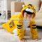 2015 wholesale Christmas cosplay custume kid onesie children/Yellow tiger cartoon pajamas