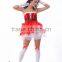 strapless spandex cheap Chrismas santa claus costume for girls with hat