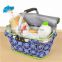 Wholesale outdoor two compartment foldable picnic basket