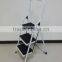 3 step steel ladder with white color