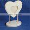 White heart shaped art mind wooden wedding photo frame