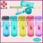 320ML BAP Free Plastic Double Wall Water Bottle With Silicone Handle