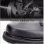 Black genuine cow leather goodyear welted men safety shoes