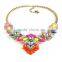 Multicolor resin gems women simple necklace ,yiwu jewelry factory