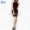 YIHAO New Fashion Short Solid Bodycon Cooktail Party Dress Red Sexy Ladies Bandage Dress