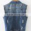 Runwaylover EY1065C Hot Sale 2017 Ladies Fashion Sleeveless Denim Jackets