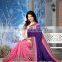 Classic Deep Pink, Deep Purple Color Saree