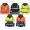 Winter Hi Vis Reflective Waterproof Padded Work Jacket With Hood