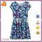 China Factory Colorful One Piece Girls 4- 7 Printed Kid Dress with Short Sleeves and Crew Neck