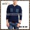 cheap price mens promotion t shirt fitted blank long sleeve t-shirts front pocket t-shirt