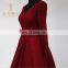 Newest Bow Belt V Neckline Low V Backless Burgundy Lace Evening Dresses 2016 A Line Prom Dresses