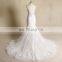 Fantastic Scoop Neck See Through Back Lace Flowers Beaded Mermaid Wedding Dress Bottom Tulle