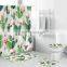 Plant Leaf Shower Curtain Set ,Waterproof Bathroom Shower Curtain with Non-Slip Rugs,Toilet Lid Cover and Bath Mat