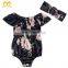 Girl Valentine's Crushed Velvet Playsuit Baby Boho Off Shoulder Jumpsuit Baby Boutique Wholesale