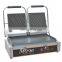 New Flat Grooved Panini Press Machine Non Stick Surface for Hamburgers Steaks Bacons Commercial Electric Contact Grill