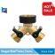 2 Way Solid Ball Valve Hose Splitter with Rubberized Comfort Grip