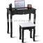 Black mirror bedroom furniture wood dressing table