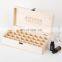 Natural hot sale wood essential oil bottle box 32 grids display box wooden packaging box