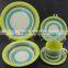 20 pcs ceramic handpainted dinner set new design stoneware dinner set with handprinting line