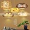 Modern LED Pendant Light Chinese Bamboo Hanging Lamp Sheepskin Hanging Lights Restaurant Hot Pot Hotel Tea Room Lamp