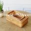 New Fashion Handicrafts Zero Waste Sustainable Development Brown Table Storage Wood Rattan Tray