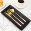 Set of 3 Pieces White And Gold Colorful Flatware Stainless Steel Cutlery Set With Gift Box