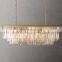 1920S Odeon Modern Pendant Lights Square Tier Gold Brass Crystal Decoration For Living Room  Kitchen  Bedroom Ceiling Chandelier