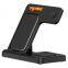 Factory supply 3 in 1 folding wireless charger stand 15W wireless fast charging  power station for smart phone watch earphone