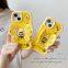 Cartoon Creative Bee Stand Phone Case for Phone 16 15 14 13 12  X XR XS Pro Max Fall Proof Soft Silicone Shockproof Cover