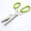 2015 FDA approved stainless steel kitchen multi-purpose shears scissors 5 layers herb scissors free sample