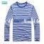 custom round O neck long sleeves stripe t shirt