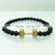 6mm glass bead stretch bracelet with charm fit life dumbbell bracelet