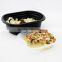 Black Microwaveable Leakproof Disposable Fast Food Container Box with with Divider Lid