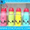 550ml cute animal plastic cheap promotional sports water bottle with flip up straw