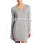 women wholesale V neck nightgown neck design cotton