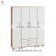 european style bedroom furniturer white MDF board wheels sliding wardrobes