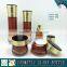 Gradient light amber colored glass cosmetics bottle and jar sets