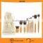 11pcs hot sell ECO-friendly cosmetic makeup brush bamboo handle brush set with gunny bale