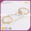 R63221I01 New Arrival different style shiny gold plated single big diamond double rings with chains for women