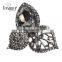 Custom new popular jewellry hollow alloy golden and gun black leaf brooch jewelry