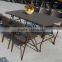 Rattan surface plastic folding table and chair set