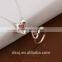 2015 fashion indian bridal red stone 925 sterling silver jewelry sets