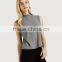 Custom design fashion women tops sleeveless round neck plain crop tops wholesale