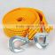 8T 6M heavy duty Double ply polyester tow strap with steel snap hook for emergency vehicle towing