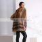 New russia ladies knitted red fox fur with silver fox fur coat