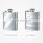 Sand polished hip flask with strip pattern/unique hip flask/ alcohol 6 oz silver hip flask