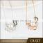 OUXI 2016 korean style top quality 18k gold plated AAA zircon flower charm long chain necklaces jewelry 2016 11508