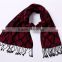 Winter double side viscose brushed scarf with tassel D800-68