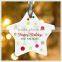 Printing Glass Star Shaped Glass Ornaments For New Year Souvenir