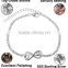925 sterling silver Japanese style infinity sakura bracelet for women